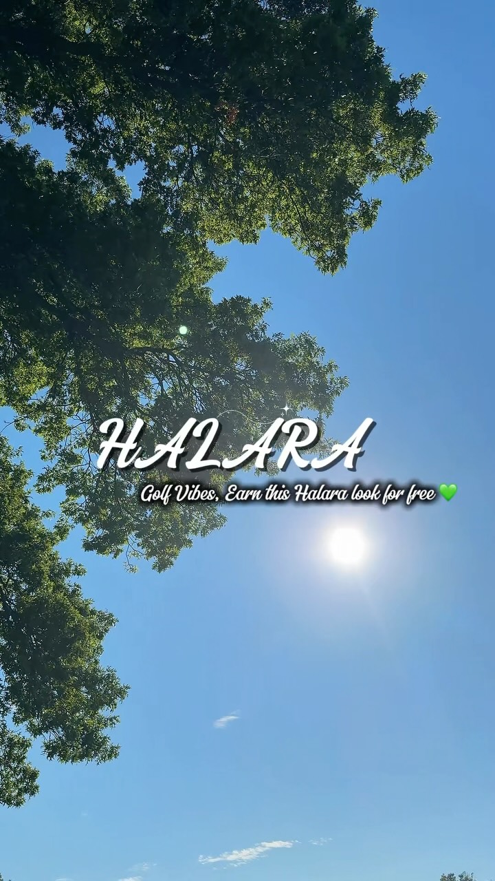 Instagram post by @daaammla for Halara. Caption reads: Golf vibes — featuring free golf pants from Halara....