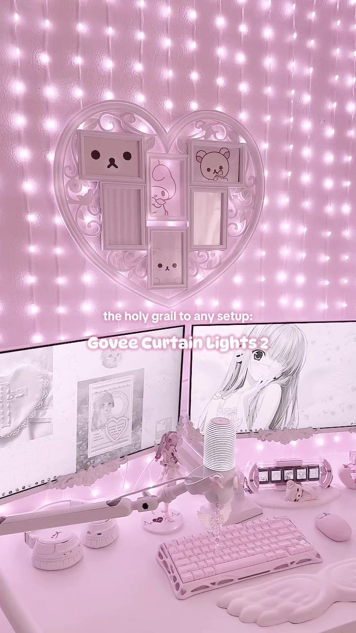 TikTok post by @dollenea for Govee. Caption reads: Love them so much 💗💗 #govee #fypシ #gamingsetup....