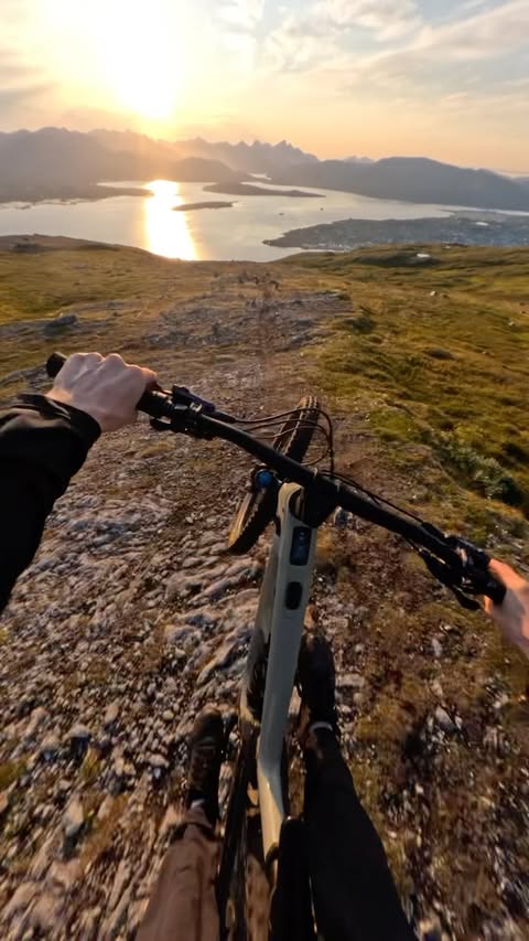 Instagram post by @birk_gunnar for GoPro. Caption reads: [...] trail #mycanyon spectral on fly shot on....