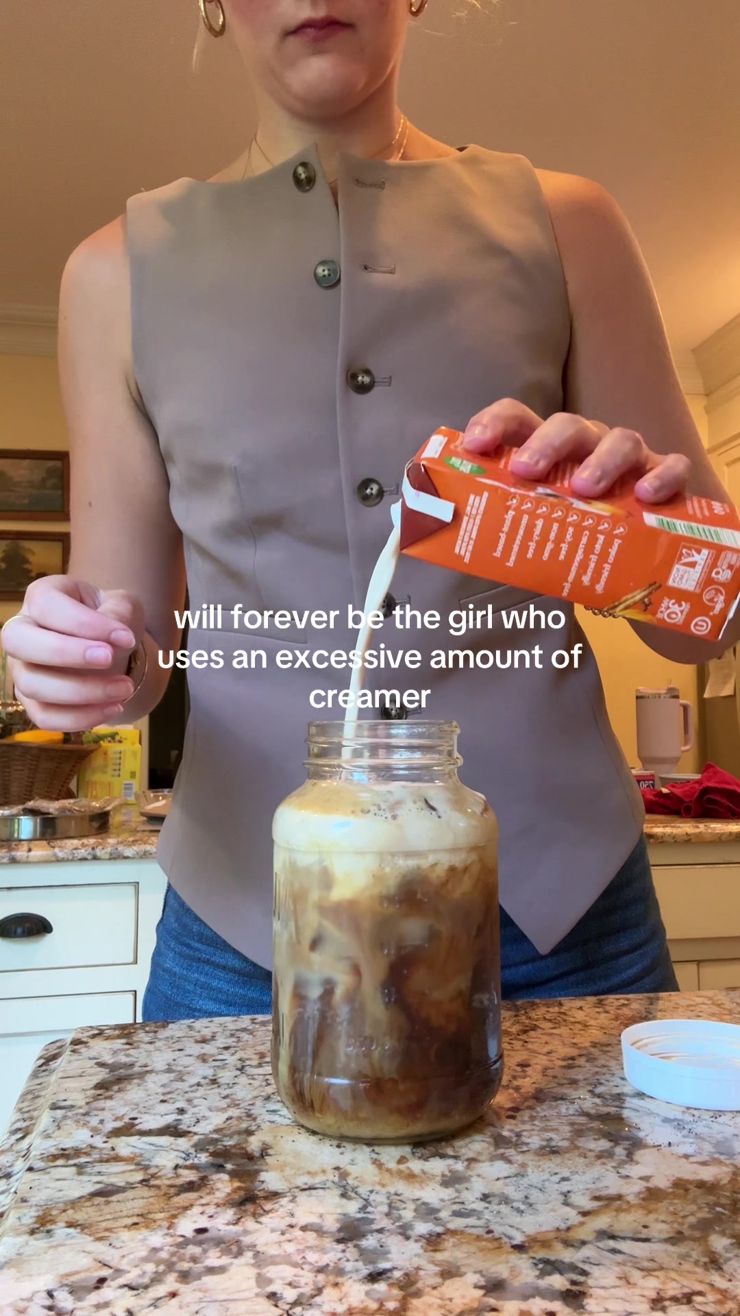 TikTok post by @annamariefit for nutpods. Caption reads: will never say “this is too sweet” i fear 😀😌....