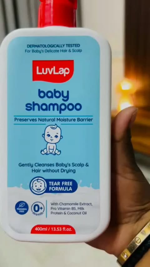 Instagram post by @garg_tejasvi for LuvLap. Caption reads: Collaboration with @luvlap.in "*LuvLap Baby Wash &....
