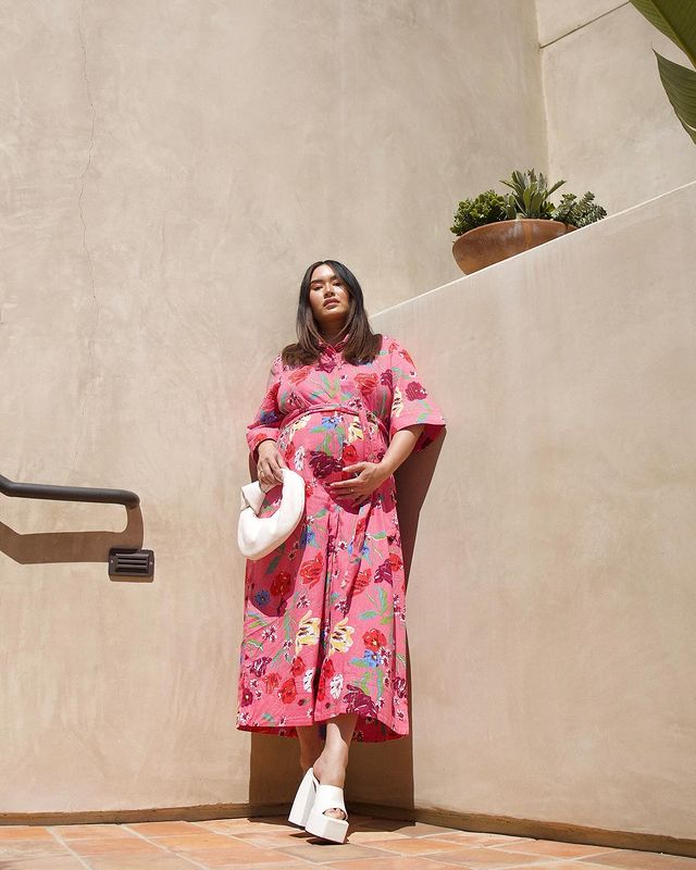 Instagram post by @itsmarisaherr for Draper James. Caption reads: My FIRST Mother’s Day as a mom 👶🏻🤍 @draperjames....