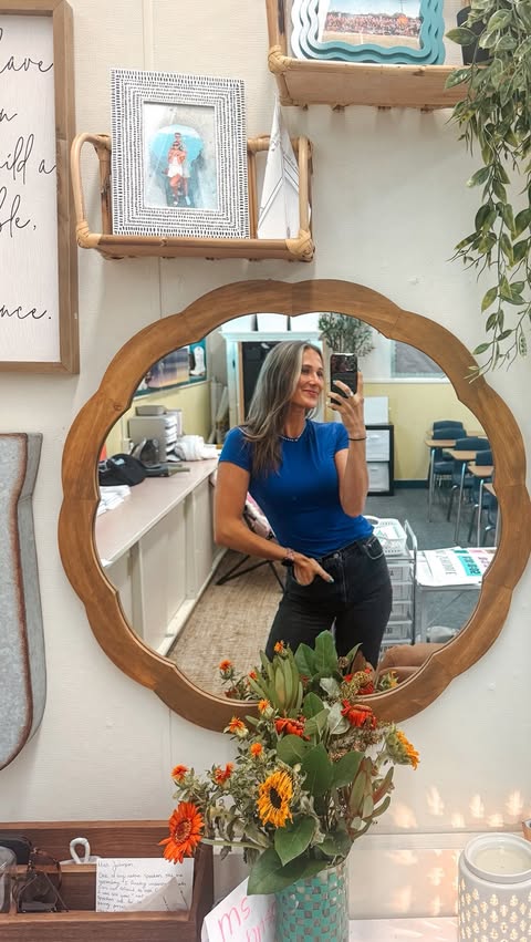 Instagram post by @ms.johnson.teaches for Grammarly. Caption reads: Drowning in grading, but at least my emails are....