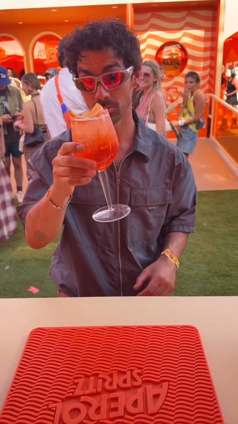 Instagram post by @joejonas for Aperol Spritz. Caption reads: [...] a spritz, I always mean an Aperol Spritz.....