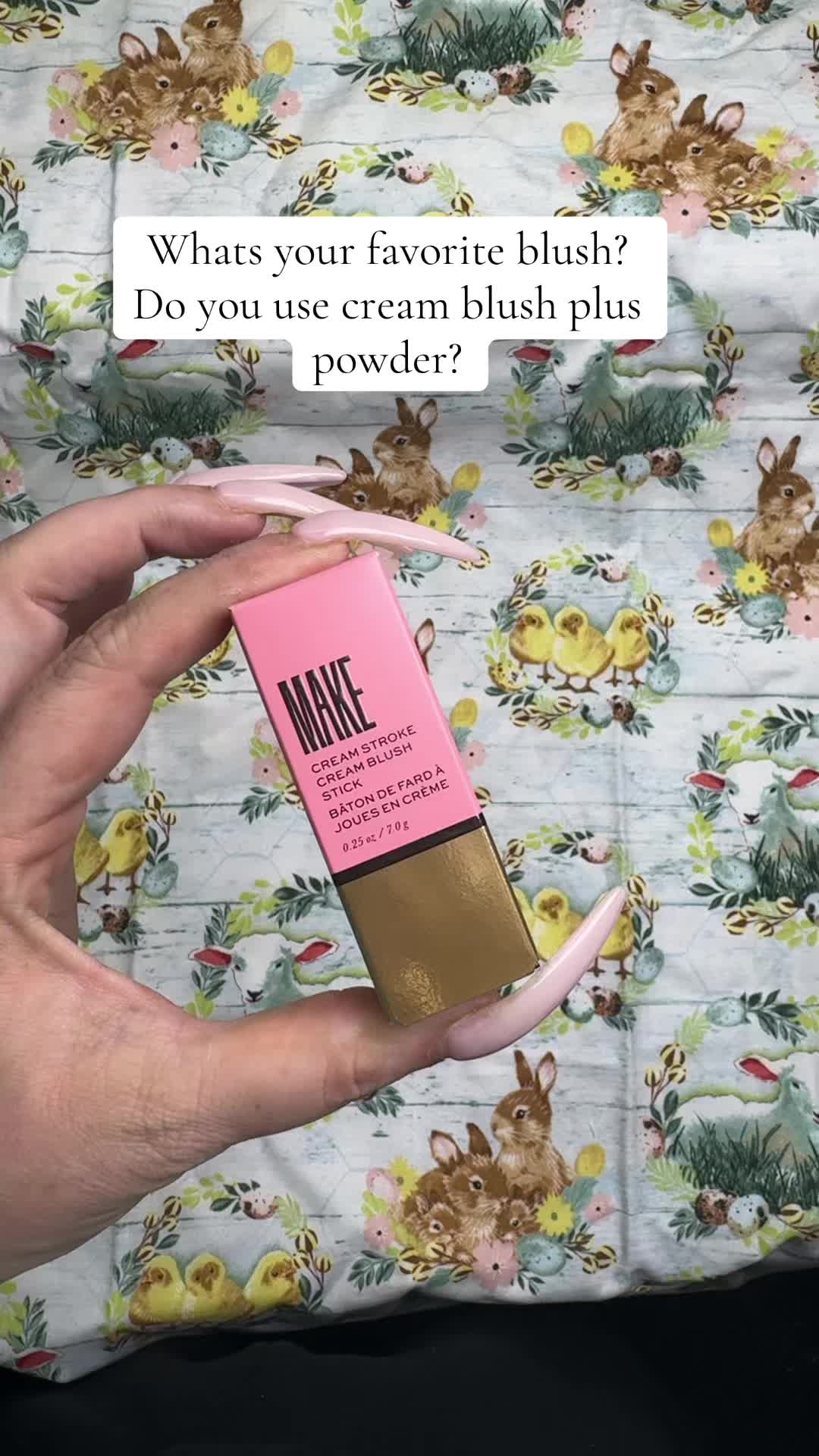 TikTok post by @futureneuro21 for MAKE Beauty. Caption reads: Obsessed with @Shop MAKE Beauty cream blush in....