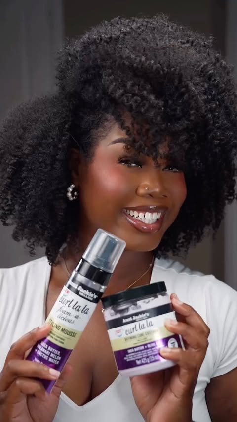 Instagram post by @harrisjanaeofficial for Aunt Jackie's Curls & Coils. Caption reads: I did a quick twist out using....