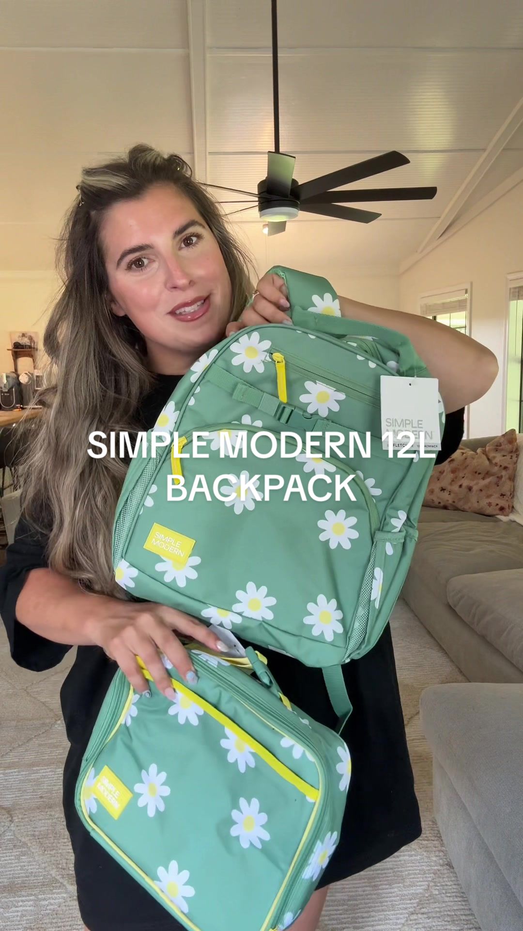 TikTok post by @chantlycaree for Simple Modern. Caption reads: @Simple Modern backpack >>> [...].