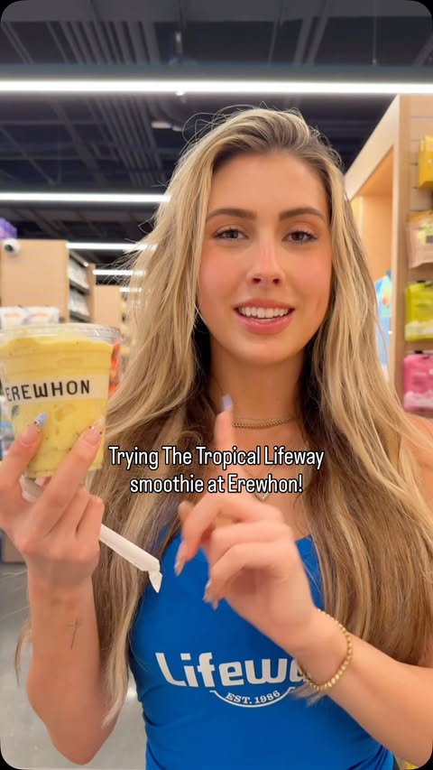 Instagram post by @cortneycgibson for Lifeway Foods. Caption reads: Trying The Tropical Lifeway smoothie at Erewhon!....
