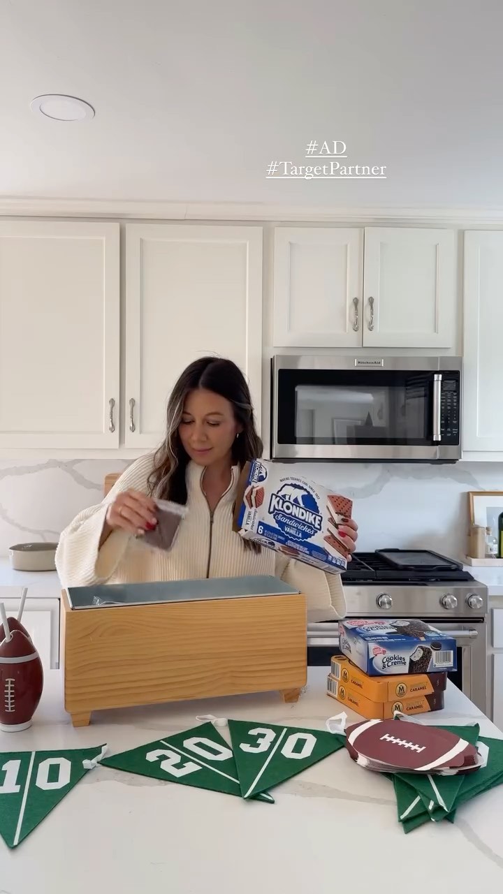 Instagram post by @debtrette for Magnum Ice Cream. Caption reads: #ad: get ready for the big game with your favorite....