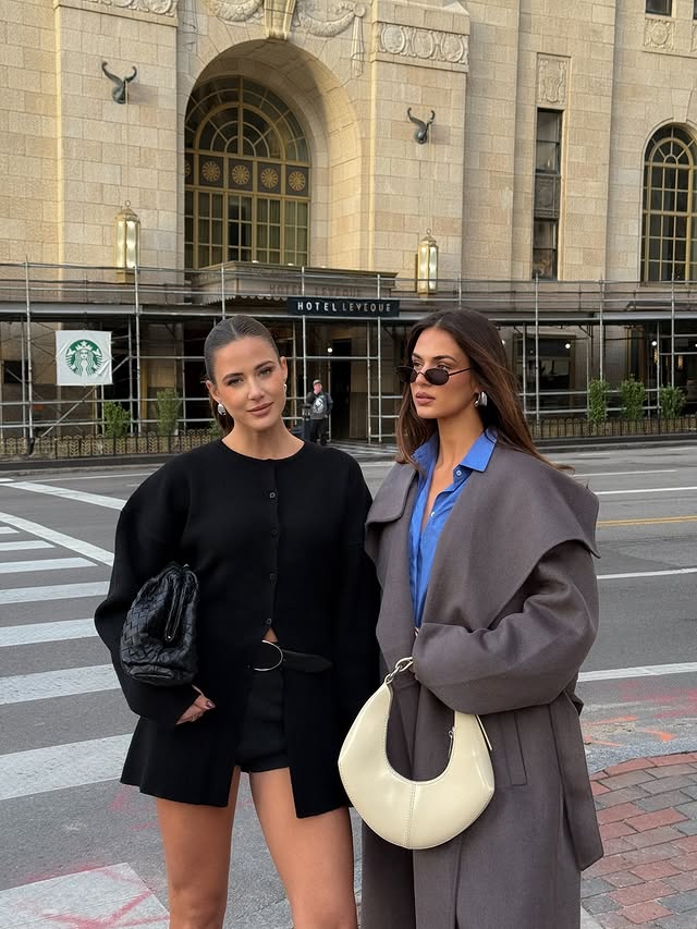 Instagram post by @babesontrend for Shopbop. Caption reads: Micro shorts in December just makes sense....