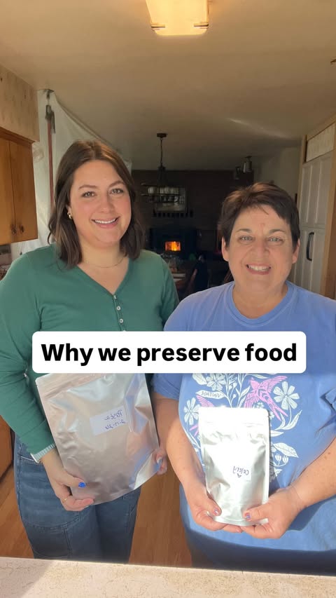 Instagram post by @portageviewfarm for Wallaby Goods. Caption reads: [...] grocery store, these Mylar bags from Wallaby....