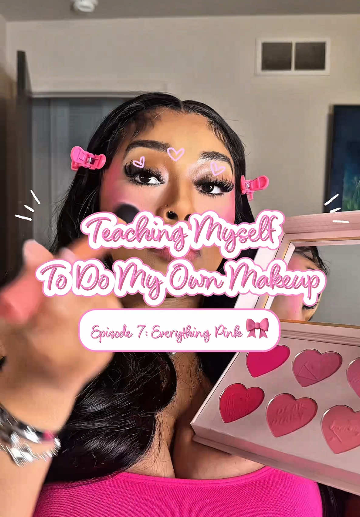 TikTok post by @_asiathedoll for Embryolisse USA. Caption reads: Texting Muddle Myself To Do My Own Makeup ✨....