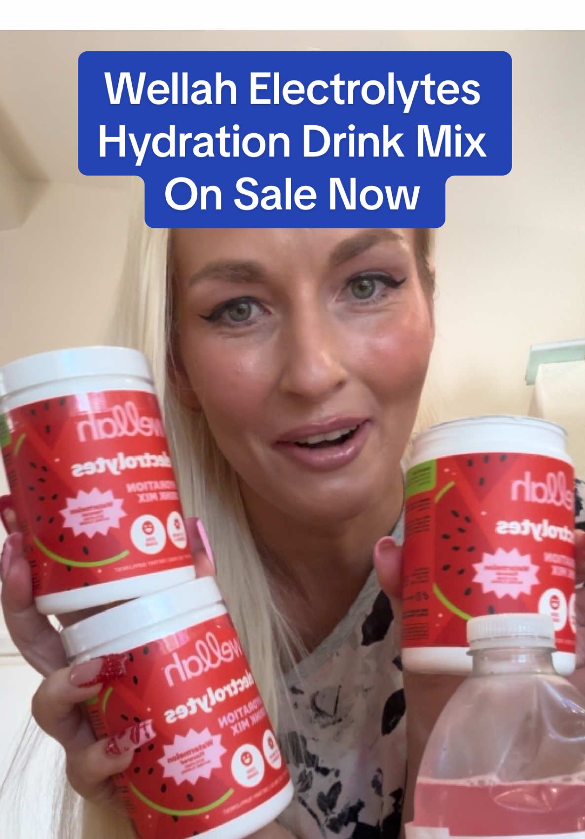 TikTok post by @kerriebeautyfinds for Wellah Nutrition. Caption reads: @Wellah Nutrition If you’re struggling to drink....