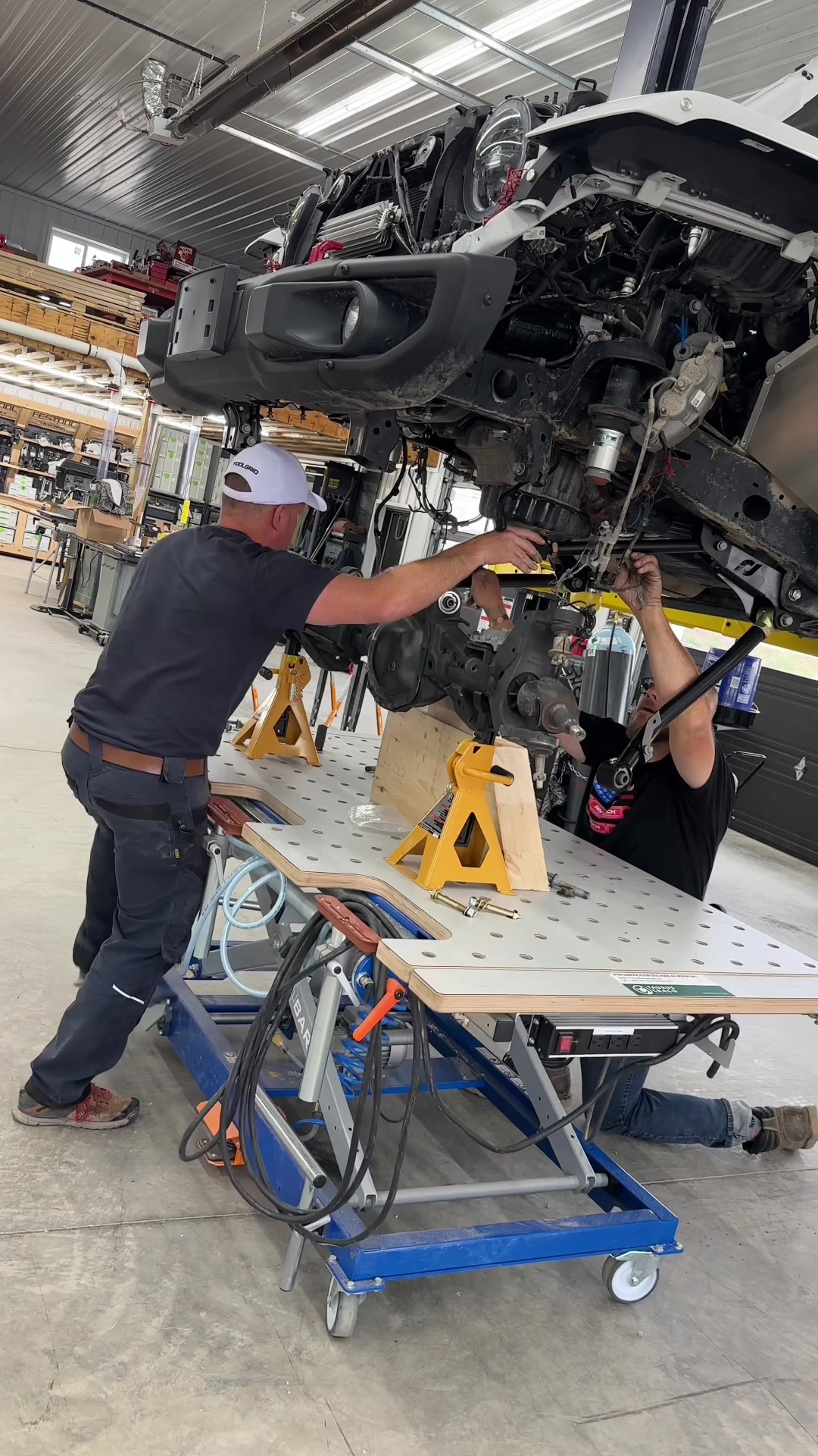 TikTok post by @dustylumberco for Milwaukee Tool. Caption reads: Now that the front axle has the @Artec Industries....