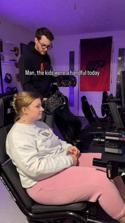 Instagram post by @pyfpointracing for MOZA Racing. Caption reads: In the sim room, we listen and we DONT judge 😂 —....