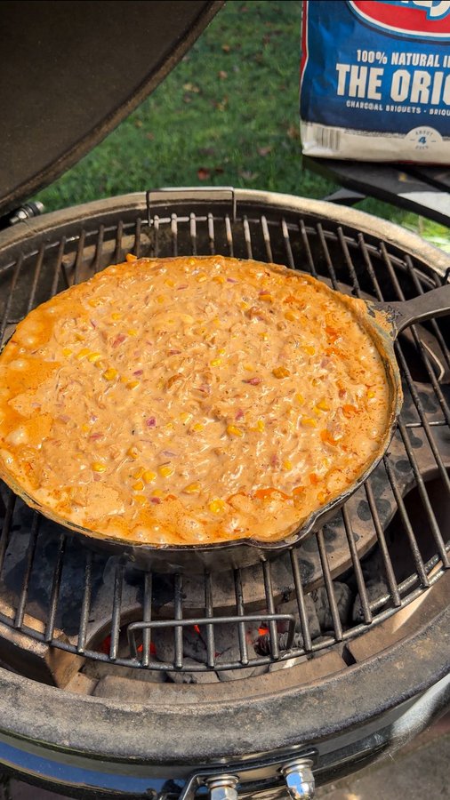 Instagram post by @g_bque for Pit Boss Grills. Caption reads: Move over buffalo chicken dip, BBQ Chicken Dip is....