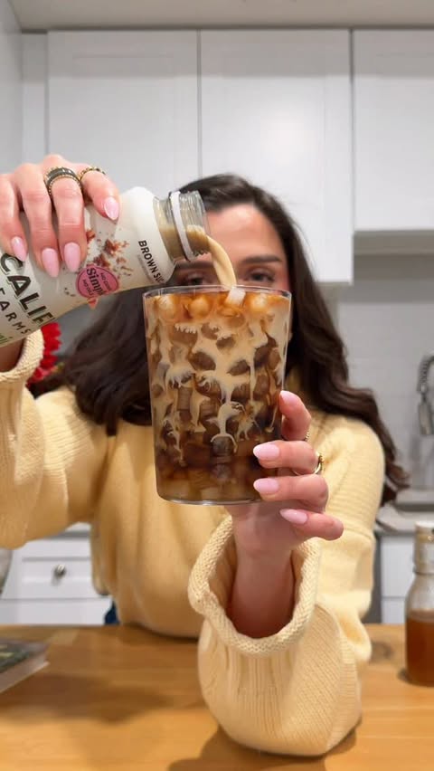Instagram post by @fifiscoffee for Califia Farms. Caption reads: [...] Banana Creme Cold Brew made with Califia....