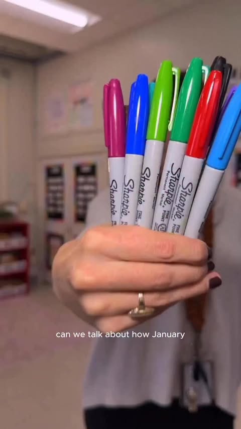 Instagram post by @happylifewithtay for Sharpie. Caption reads: [...] their take home folders with Sharpie....