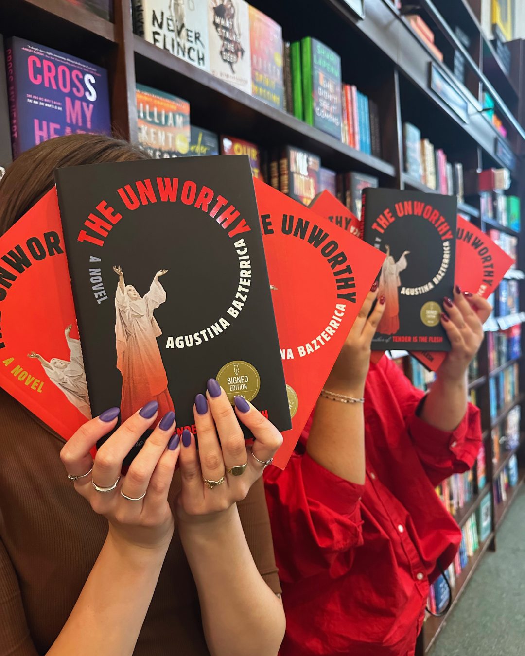 Instagram post by @agustinabazterrica for Simon & Schuster. Caption reads: Agustina Bazterrica joined us live at....