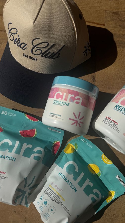 Instagram post by @hanncoleman for First Health Apparel. Caption reads: [...] @neutrogena @lounge_ @firsthealthapparel....