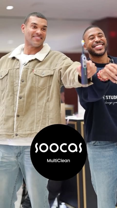 Instagram post by @officialjamaallewis for Soocas. Caption reads: Pulled up to the Glendale Galleria and found the....