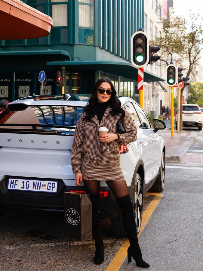 Instagram post by @natasha_joubert for Volvo Cars. Caption reads: Always on the move with @volvocarsa. I still have....