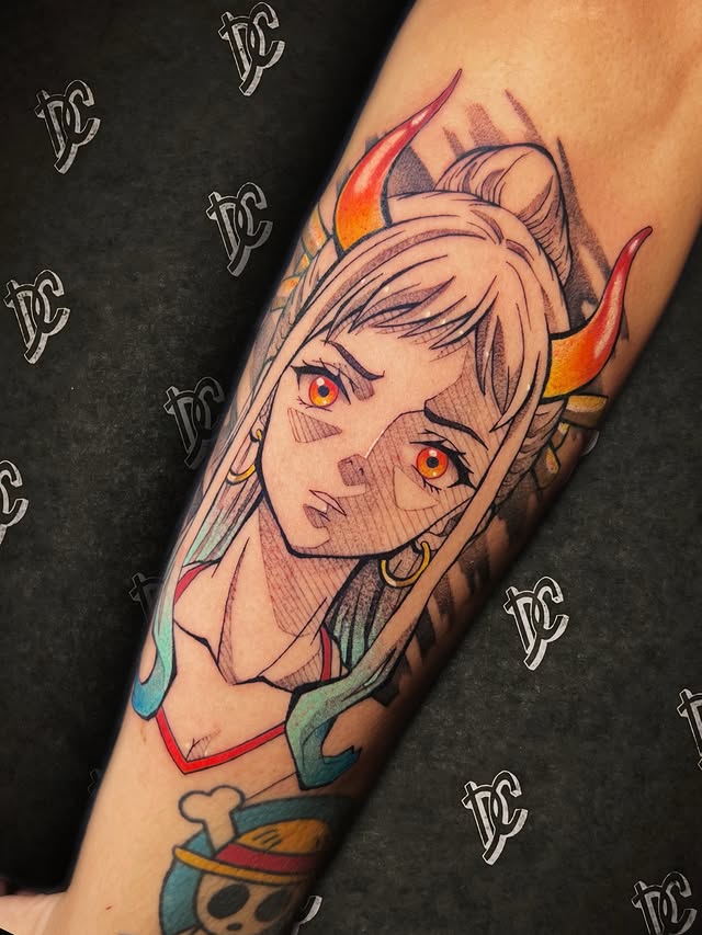 Instagram post by @domcalais for EMALLA Official. Caption reads: Tattoos de One Piece . Sponsors/Patrocinadores....