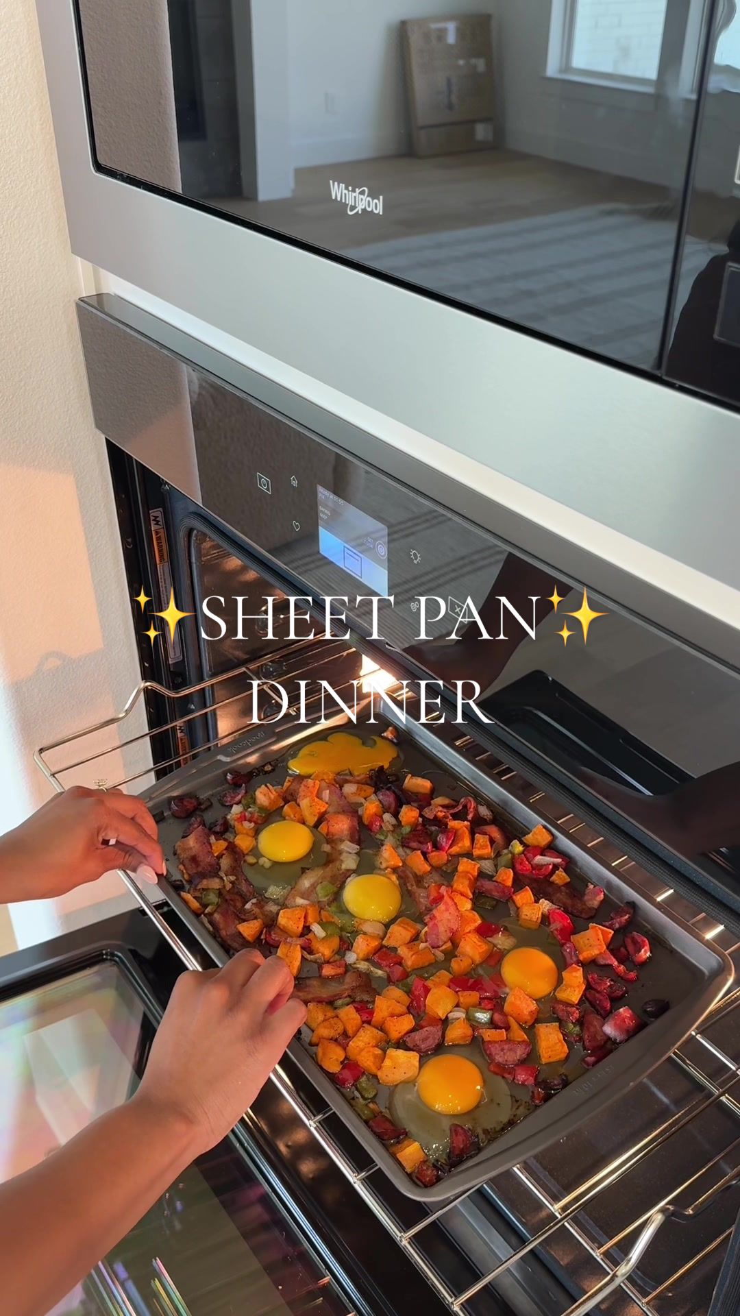 TikTok post by @malloryhudsonxo for Incredible Egg. Caption reads: [...] pan dinner idea with eggs! #ad @Incredible....