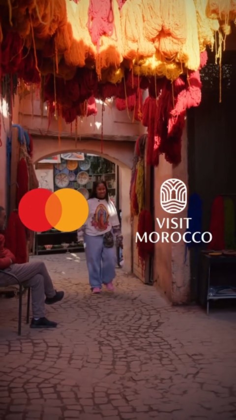 Instagram post by @mastercardarabia for Hertz. Caption reads: Morocco through my eyes ✨ Culture, flavour,....