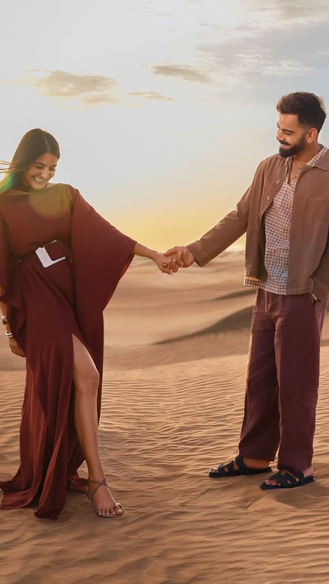 Instagram post by @virat.kohli for Visit Dubai. Caption reads: Sun, sand… and a little surprise!

Join us as we....