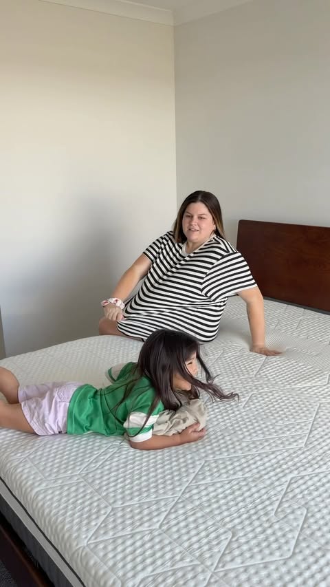 Instagram post by @jamaicalily for Emma Sleep USA. Caption reads: AD Pregnancy sleep is hard enough!🥲 So finding a....