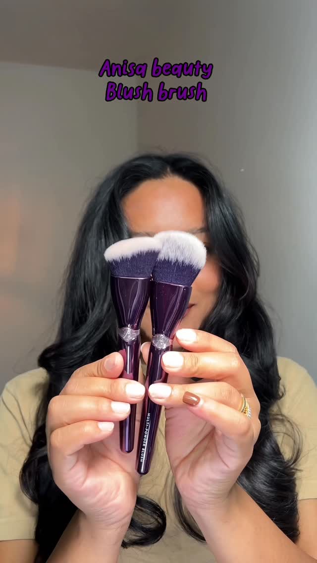 Instagram post by @nishma_bhandari_ for ANISA Beauty. Caption reads: Trying @anisabeauty blush brush duo 🥰....
