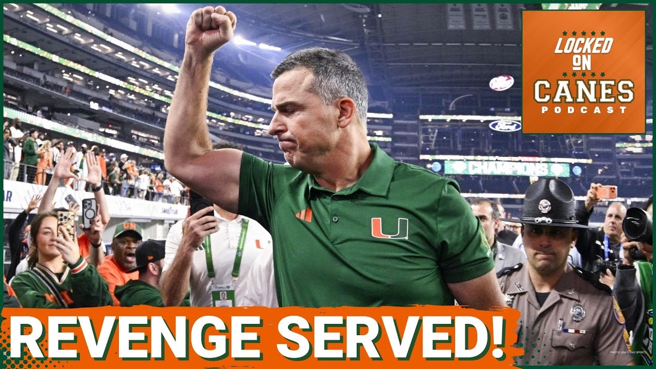 YouTube post by @LockedOnCanes for FanDuel. Caption reads: REDEMPTION: Miami Hurricanes TOP Ohio State, Mark....