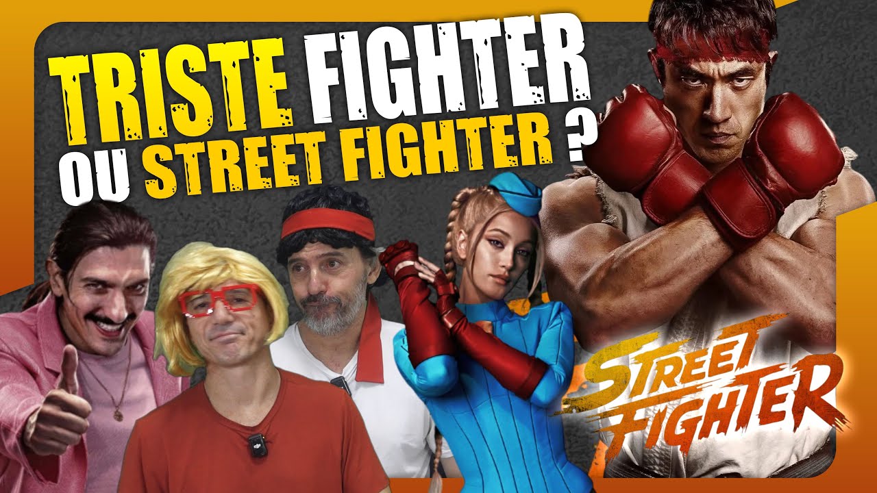 YouTube post by @irmaospiologo for PicPay. Caption reads: "TRISTE FIGHTER" or STREET FIGHTER? 😭 THE NEW....