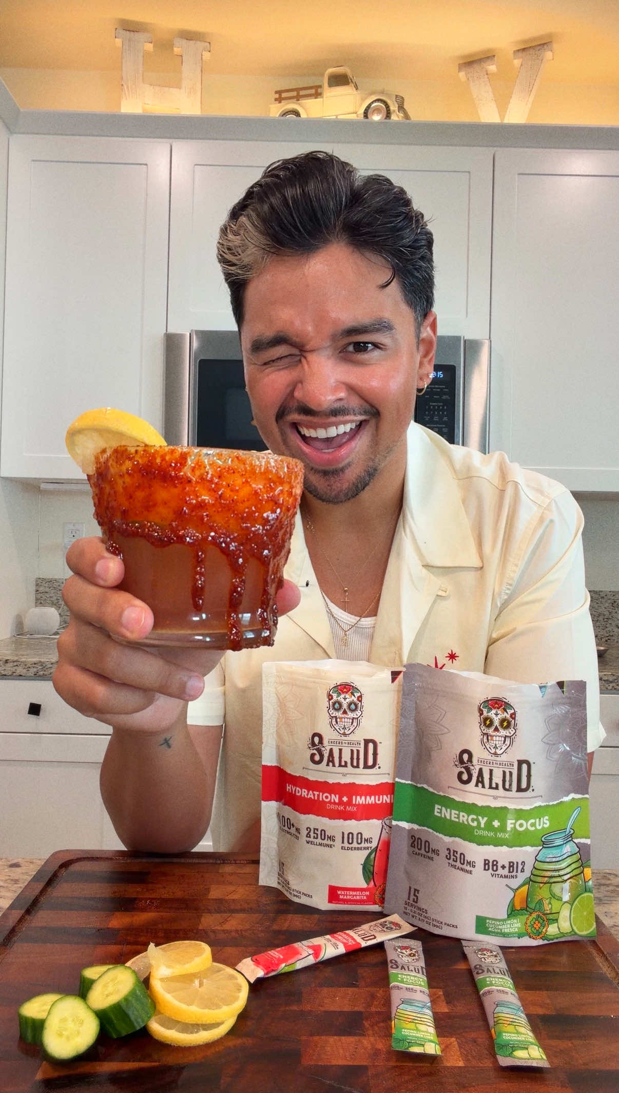 TikTok post by @thealantimoteov for Taste Salud. Caption reads: [...] is my go to summer drink! @Taste Salud....