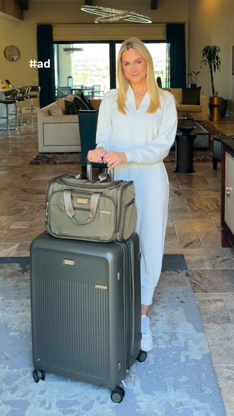 Instagram post by @newladygolfer for Briggs & Riley. Caption reads: Travel made chic and easy thanks to....