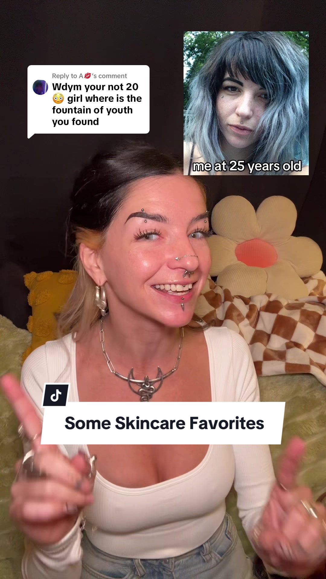 TikTok post by @scary_elle for FrenchPharmacy. Caption reads: [...] things!  @Kiehl's Since 1851 @FrenchPharmacy....