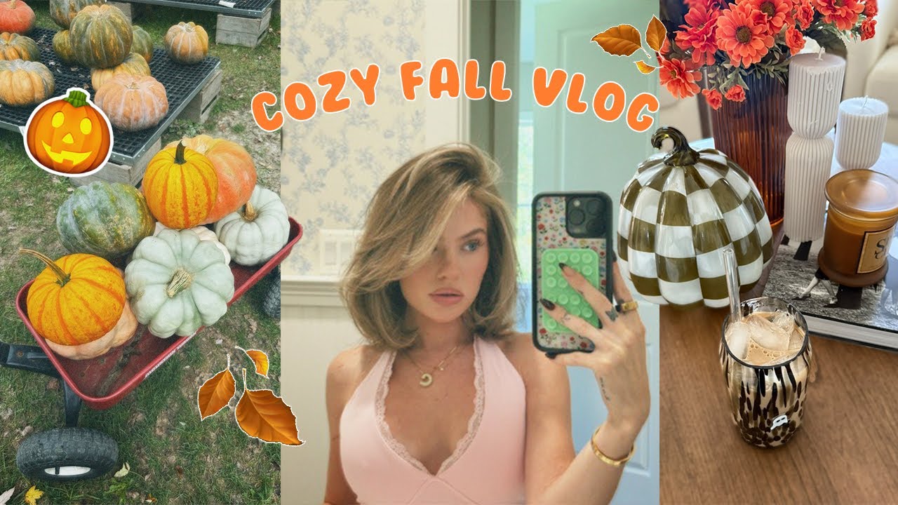 YouTube post by @ClaudiaMarieWalsh for Alani Nutrition. Caption reads: a cozy fall vlog 🍂🌧️🧦🎃.