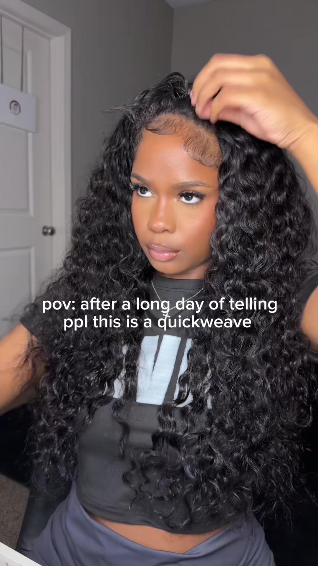 TikTok post by @iamdayauna for Celie Hair. Caption reads: [...] Beach Curly half wig is too seamless....