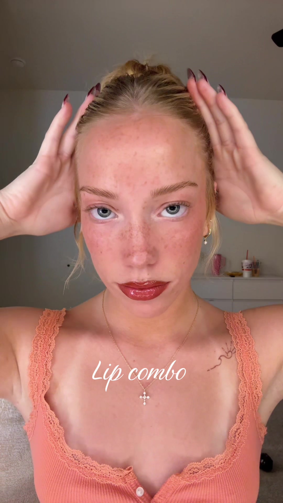 TikTok post by @georgie_lane for LAKA. Caption reads: Love this lip combo @Laka US @NOONI #lipcombo....