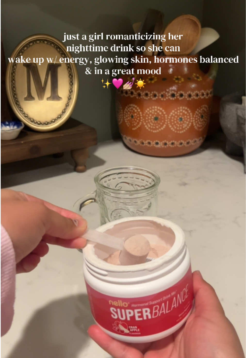 TikTok post by @galileahhhh for nello. Caption reads: [...] thrifted cup everything taste better😋....