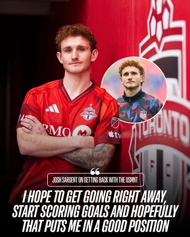 Instagram post by @torontofc for Major League Soccer. Caption reads: Ready to fulfill a dream. 🇺🇸 Don’t miss Josh....