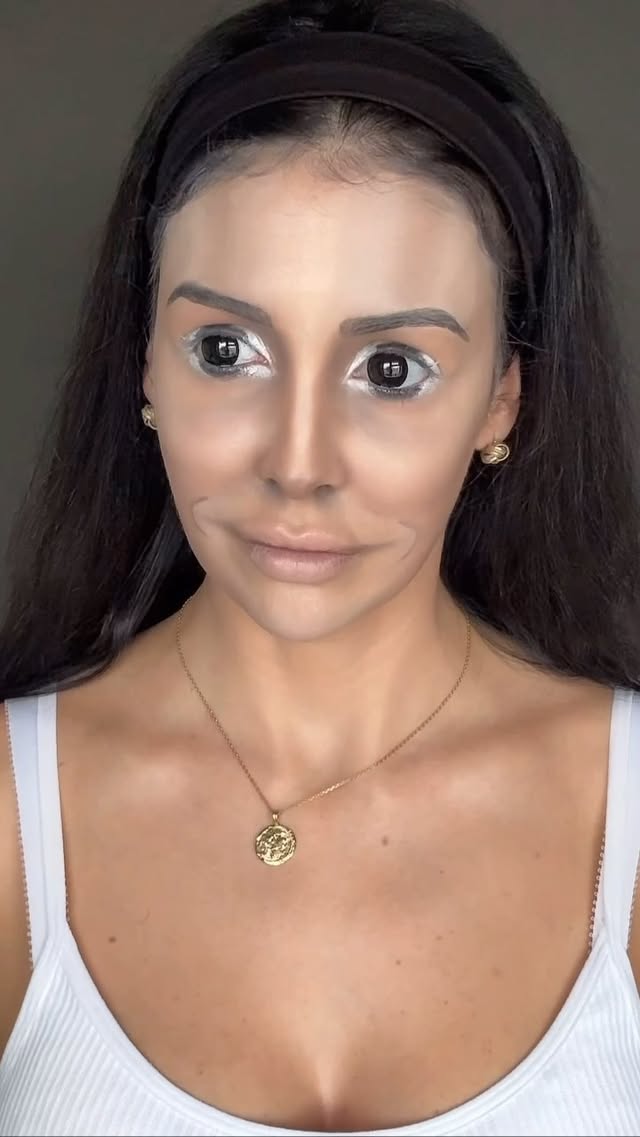 Instagram post by @makeupbyjessica_xo for Doll Beauty. Caption reads: [...] Blackout Lenses *gifted* @__dollbeauty_....