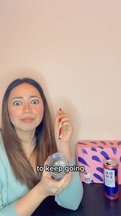 Instagram post by @albitakitty for DASH Water. Caption reads: Hey everyone! 🌟 The past few weeks have been....