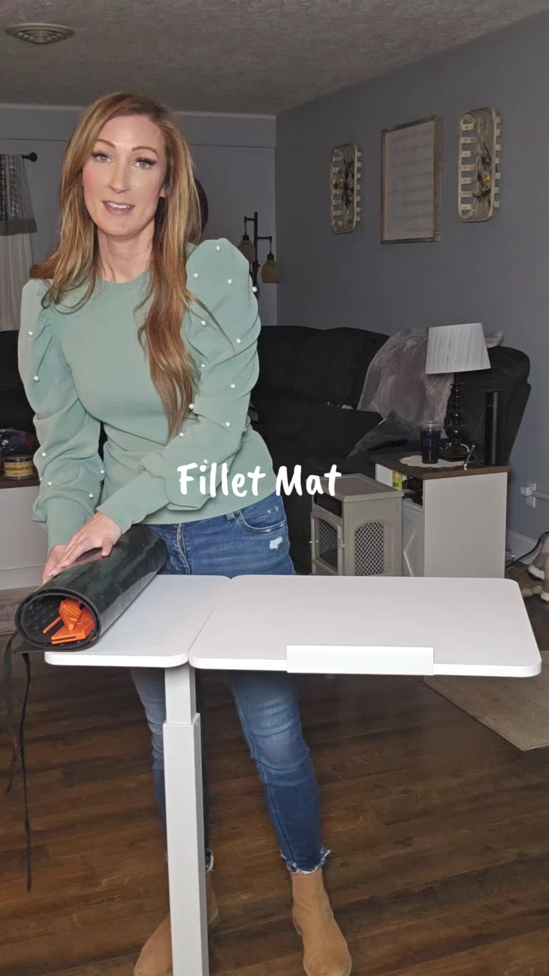 TikTok post by @youtube6215 for KastKing. Caption reads: @KastKingUSA filet mat! Ribbed with accessories!....