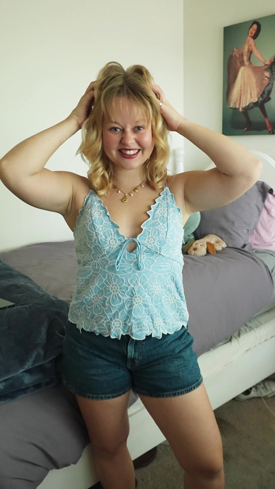 TikTok post by @noellerothofficial for Abercrombie & Fitch. Caption reads: #AbercrombiePartner cami season is....