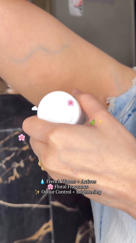 Instagram post by @glazed.by.amna for Aqueria. Caption reads: Why this will lighten your underarms!⤵️😍🌸✨✨ 💧....