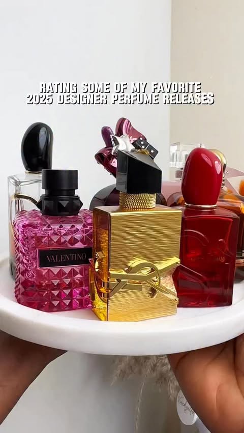Instagram post by @vicckyalfa for Marc Jacobs Fragrances. Caption reads: What are some of your favorite 2025 designer....