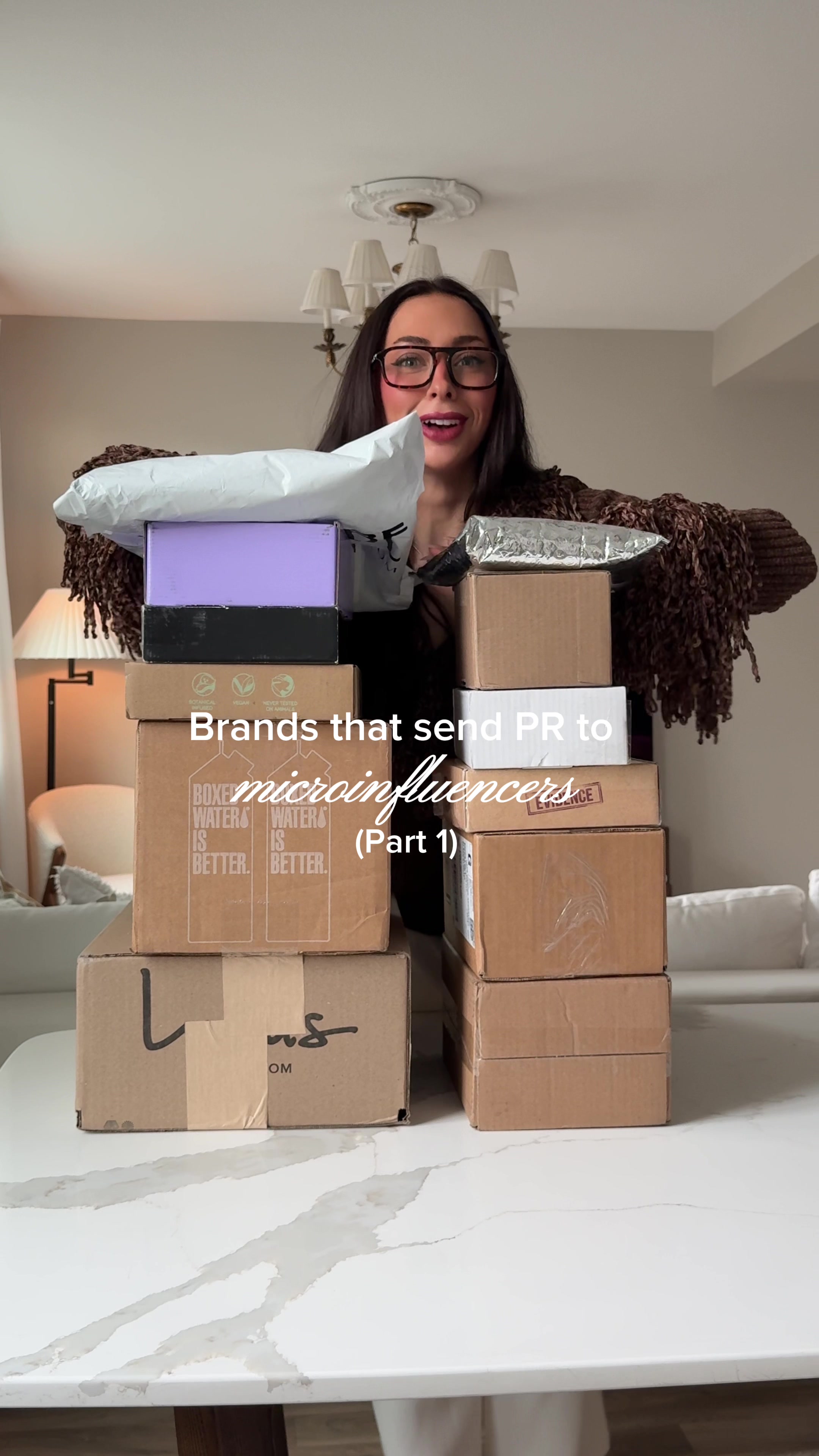 TikTok post by @brokeadultgirl for 12th Tribe. Caption reads: [...] Paris @Pixi Beauty @Boxed Water @12TH TRIBE .