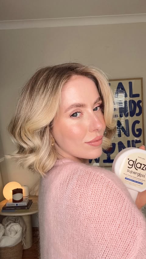 Instagram post by @indiaamoon for Glaze Hair. Caption reads: the blonde was in desperate need of a brighten up....